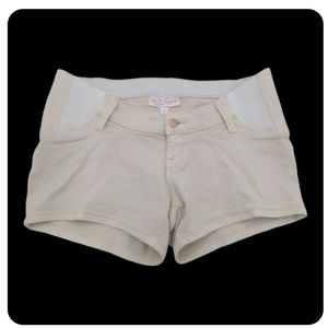 Isabel White Demin Maternity Shorts